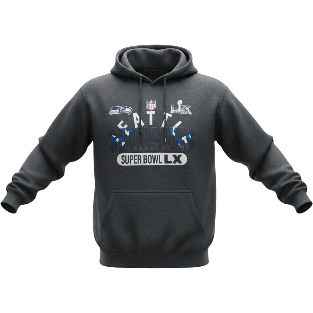 NWT Fanatics Seattle Seahawks Super Bowl LX Hoodie Large NFL Team Apparel